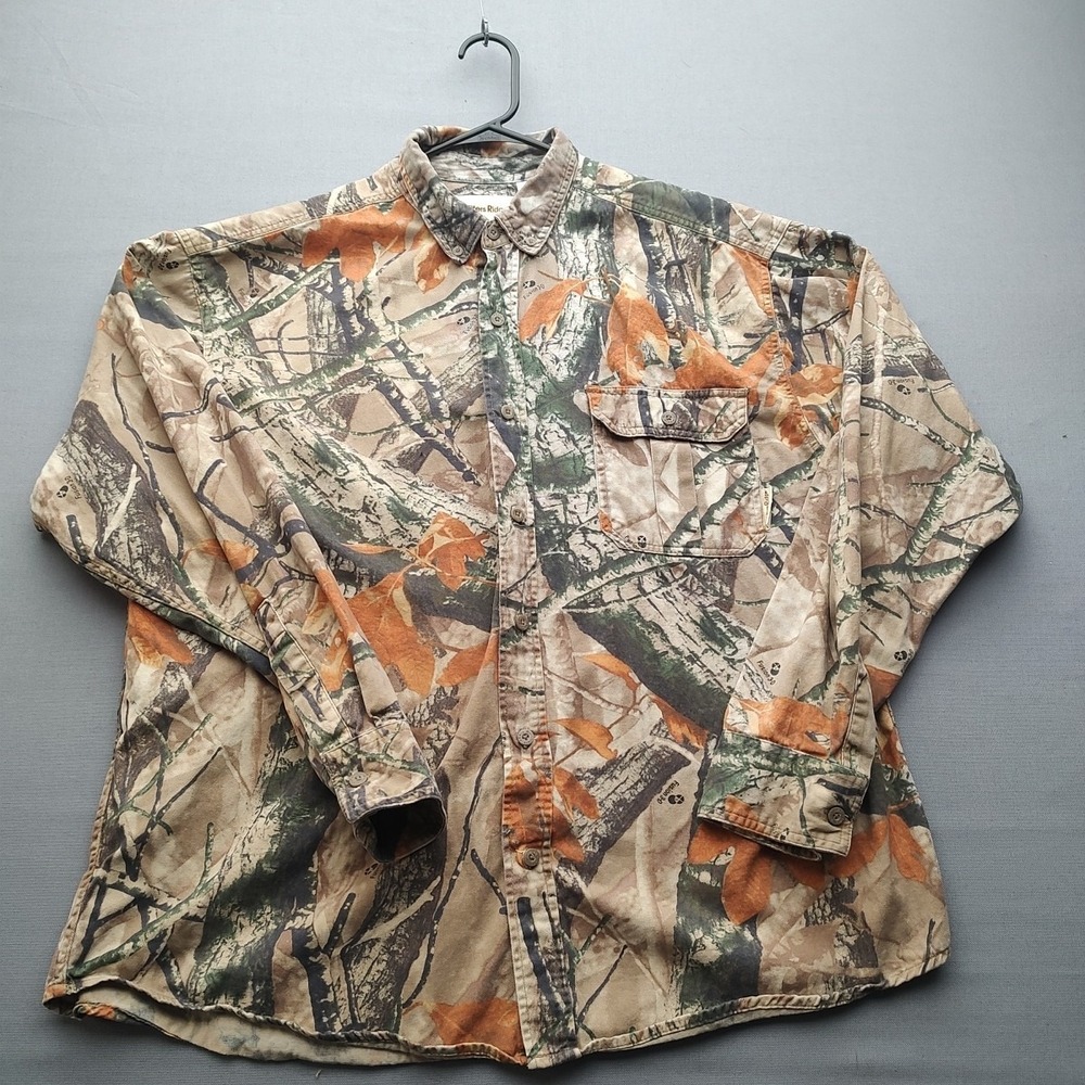 Men's Outfitters Ridge Camo Shirt  XL 46/48 Button Up Long Sleeve Fusion 3D